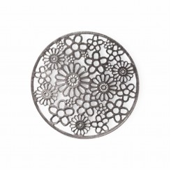 Flower Window Plate - Silver Tone